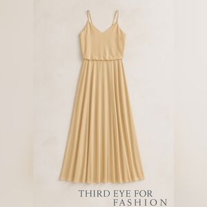 Birdie Grey Chiffon Blouson Maxi Gown • Sand Beige Formal Dress M 🥂✨